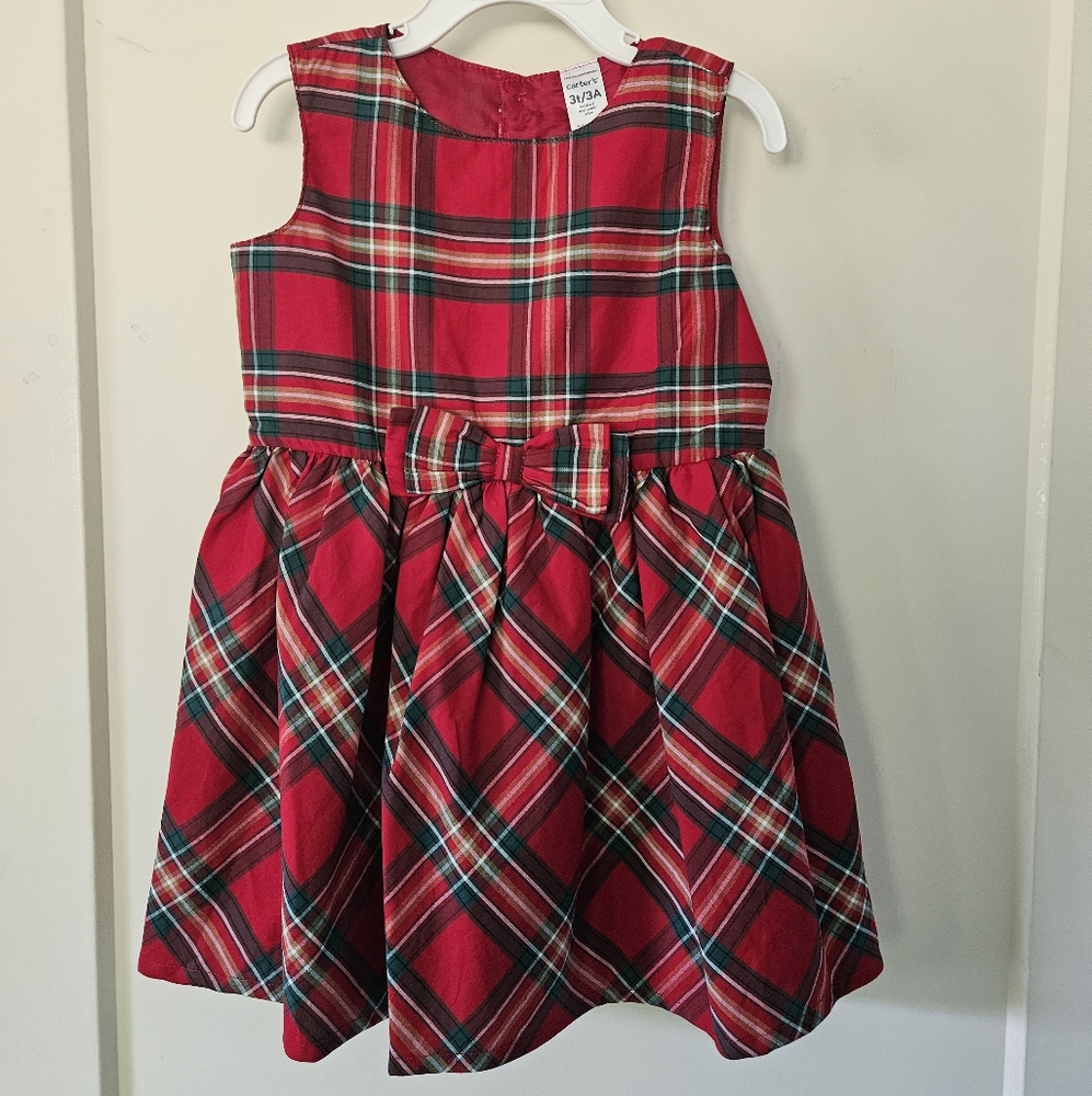 Carter's - Red Plaid Toddler Christmas Dress